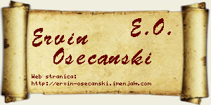 Ervin Osećanski vizit kartica